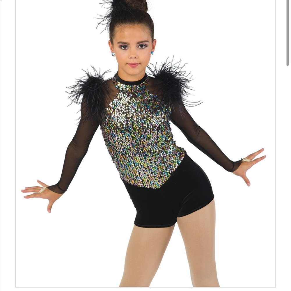A wish come true 22922 DID YA LC (14) AWCT six dance costume black silver sequin